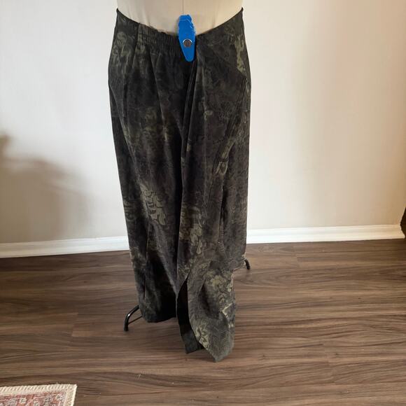 Vtg Y2K 2000s Green Dark Floral Maxi Skirt Plus Size 3X Whimsygoth Fairy Grunge - Picture 3 of 6